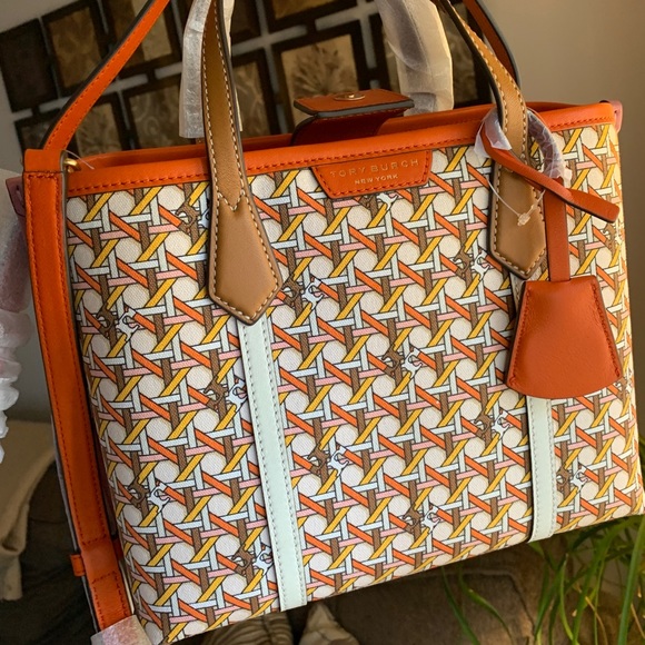 Authentic TORY BURCH LINK triple compartments satchel/Crosby - Picture 9 of 16